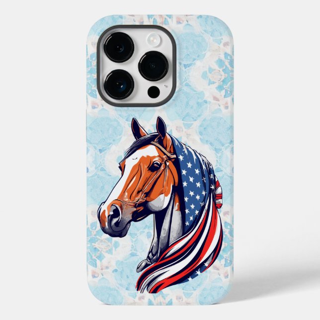 Patriotischer Stolz : Viertelpferd mit amerikanisc Case-Mate iPhone 14 Pro Hülle (Rückseite)