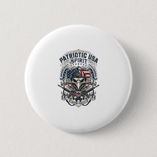 Patriotischer Taktischer Adler-Schädel-Militär-Ins Button