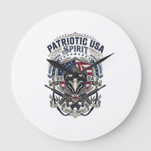 Patriotischer Taktischer Adler-Schädel Militär-ins Große Wanduhr