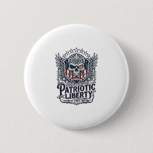 Patriotischer Taktischer Adler-Schädel Militärisch Button