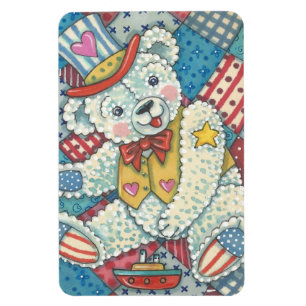 PATRIOTISCHER TEDDDY BAR & QUILT MAGNET Grosses