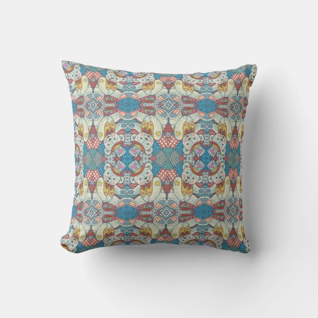 PATRIOTISCHER TEDDY BAR & QUILLE THROW PILLOW KISSEN (Vorderseite)