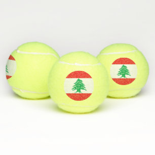 Patriotischer Tennisball mit Flagge des Libanon Tennisbälle