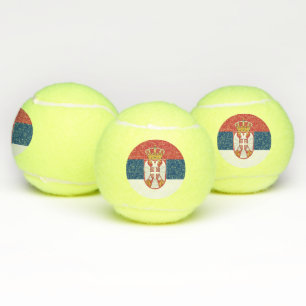 Patriotischer Tennisball mit Flagge Serbiens Tennisbälle