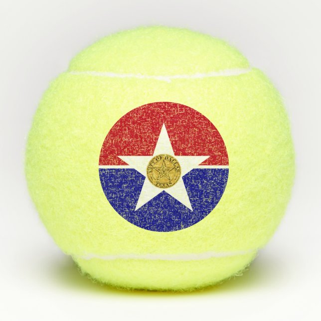 Patriotischer Tennisball mit Flagge von Dallas Tennisbälle (Vorderseite)