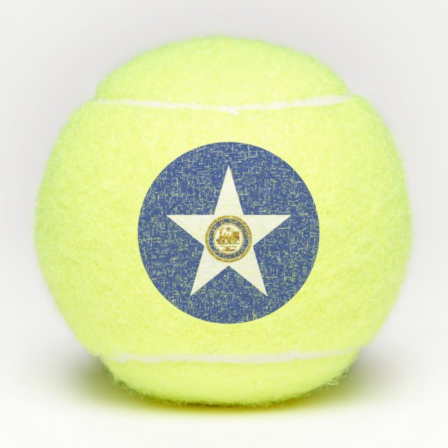 Patriotischer Tennisball mit Flagge von Houston Tennisbälle (Vorderseite)