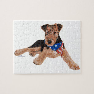 Patriotischer Terrier-Welpe