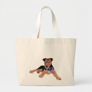 Patriotischer Terrier-Welpe Jumbo Stoffbeutel