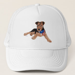 Patriotischer Terrier-Welpe Truckerkappe