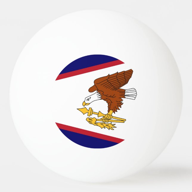 Patriotischer Tischtennisball mit amerikanischer S (Rückseite)