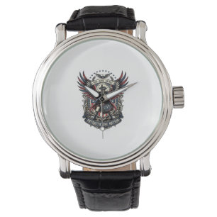 Patriotischer Trommler der Liberty Music Rock Meta Armbanduhr