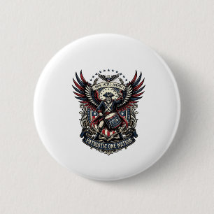 Patriotischer Trommler der Liberty Music Rock Meta Button