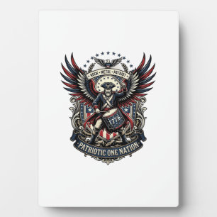 Patriotischer Trommler der Liberty Music Rock Meta Fotoplatte