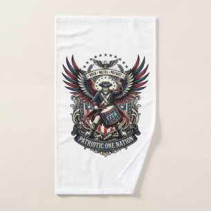 Patriotischer Trommler der Liberty Music Rock Meta Handtuch