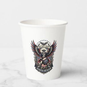 Patriotischer Trommler der Liberty Music Rock Meta Pappbecher