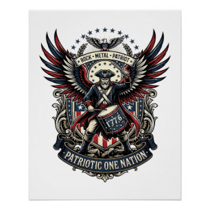 Patriotischer Trommler der Liberty Music Rock Meta Poster