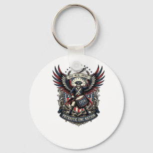 Patriotischer Trommler der Liberty Music Rock Meta Schlüsselanhänger