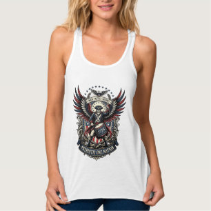 Patriotischer Trommler der Liberty Music Rock Meta Tank Top