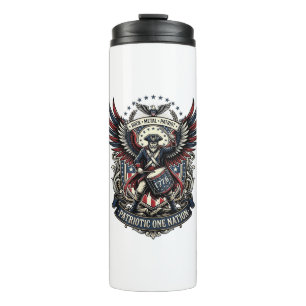 Patriotischer Trommler der Liberty Music Rock Meta Thermosbecher