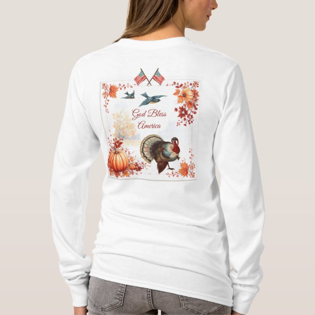 Patriotischer Türkei-Erntedank T-Shirt (Rückseite)