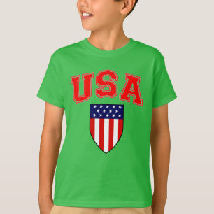 Patriotischer U.S.A-Amerikanischer Flaggen Schild T-Shirt