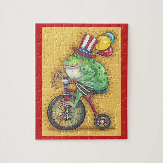 PATRIOTISCHER UNKELSAM-BULLFROG, FAHRRADPUZZL (Vertikal)