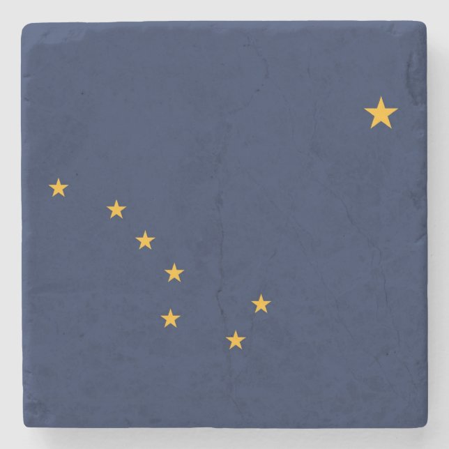 Patriotischer Untersetzer mit der Fahne von Alaska (Vorderseite)