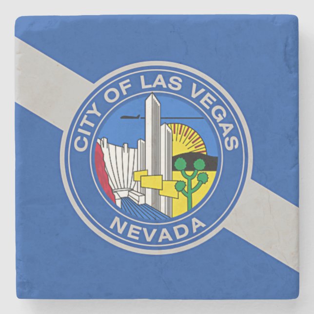 Patriotischer Untersetzer mit Fahne von Las Vegas (Vorderseite)