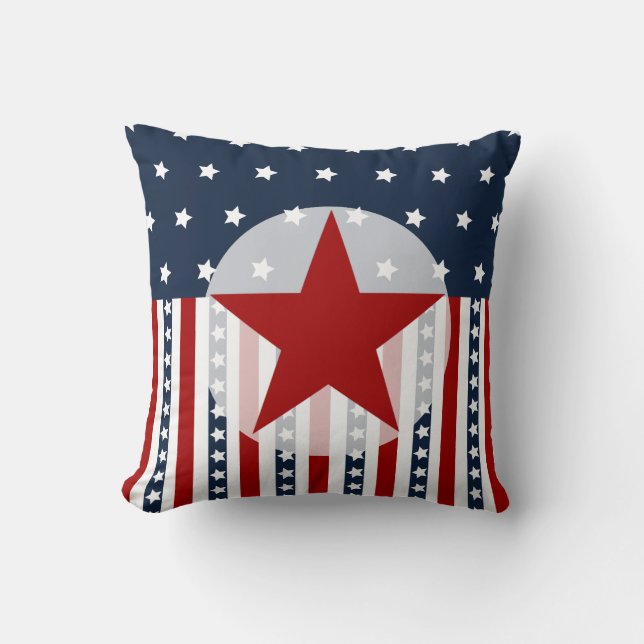 Patriotischer US Flagge-amerikanische Kissen (Vorderseite)