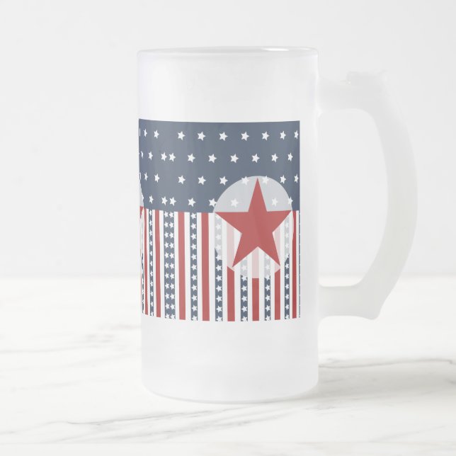 Patriotischer US Flagge-amerikanische Mattglas Bierglas (Rechts)