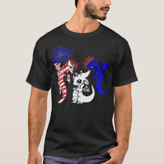 Patriotischer US-Flaggendrache Lover 4. Juli Ameri T-Shirt