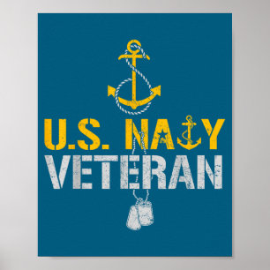 Patriotischer US-Marineveteran seit 1775 Anker sto Poster