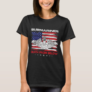 Patriotischer US-U-Boot-Fahrer Death from Below Fl T-Shirt