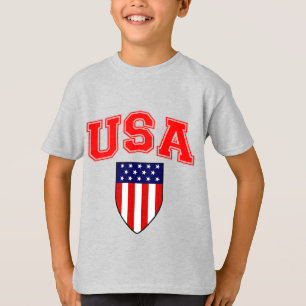 Patriotischer USA-Amerikanischer Flaggen Schild T-Shirt