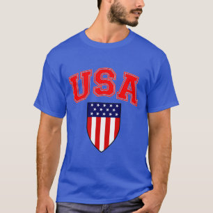 Patriotischer USA-Amerikanischer Flaggen Schild T-Shirt
