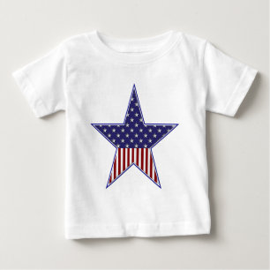 Patriotischer USA Flaggen-Stern KRW Baby T-shirt