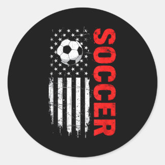 Patriotischer USA-Fußball bedruckt mit der amerika Runder Aufkleber