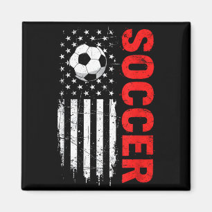 Patriotischer USA-Fußball mit abgenutzter amerikan Magnet