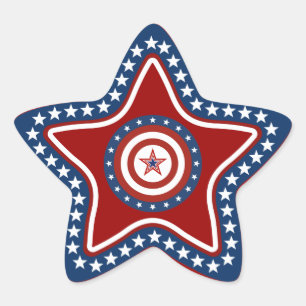Patriotischer USA-Stern Stern-Aufkleber