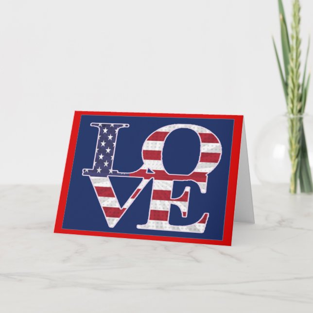 Patriotischer Valentinstag Feiertagskarte (Vorderseite)