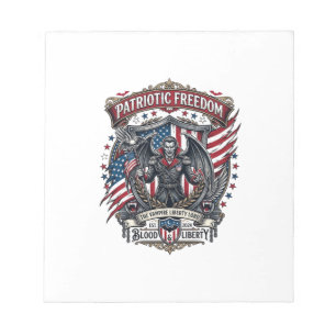 Patriotischer Vampir Freiheits Herr Horror Monster Notizblock