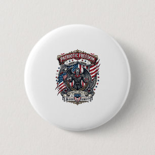 Patriotischer Vampir Freiheitslord Horror Monster Button