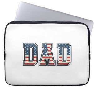 Patriotischer Vater Flaggen-Schriftzug Vektor-Desi Laptopschutzhülle