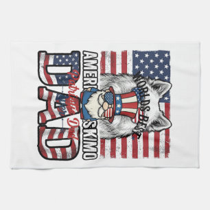 Patriotischer-Vater-Gnom-vintage-Vektor-Shirt-Desi Geschirrtuch