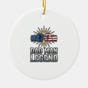 Patriotischer Vater Mann Legende Vintage T-Shirt D Keramik Ornament