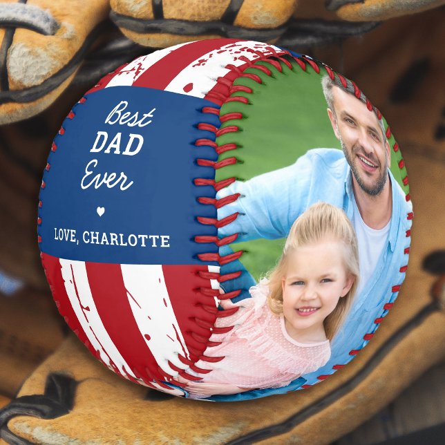 Patriotischer VATER Personalisierte amerikanische  Baseball (Von Creator hochgeladen)