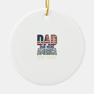 Patriotischer Vater Unser Held Vintage-Vater-Shirt Keramik Ornament