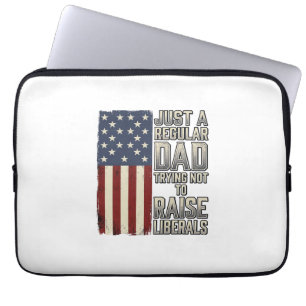 Patriotischer Vater Vintage-Flagge-Zitat-Shirt-Des Laptopschutzhülle