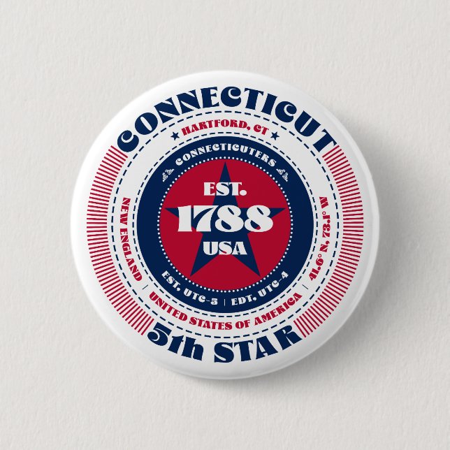 Patriotischer Verbindungskreis mit Staat-Details Button (Vorderseite)