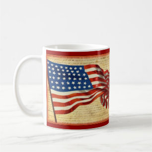 Patriotischer Vintage-Amerikanischer Flagge Becher Kaffeetasse